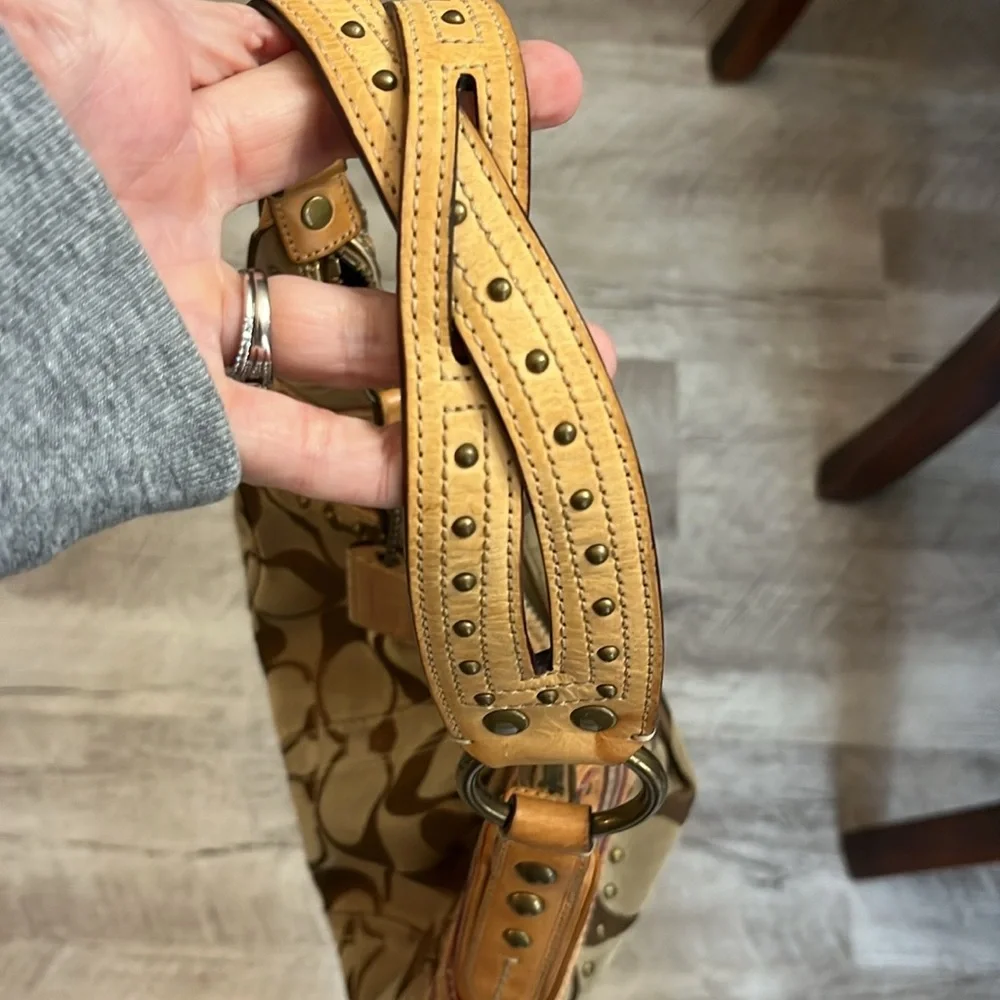 COACH ボディバッグ ブラウン/イエロー COACH VINTAGE LTD YELLOW LINDY KISSLOCK FRAME LARGE SWING BAG 9003